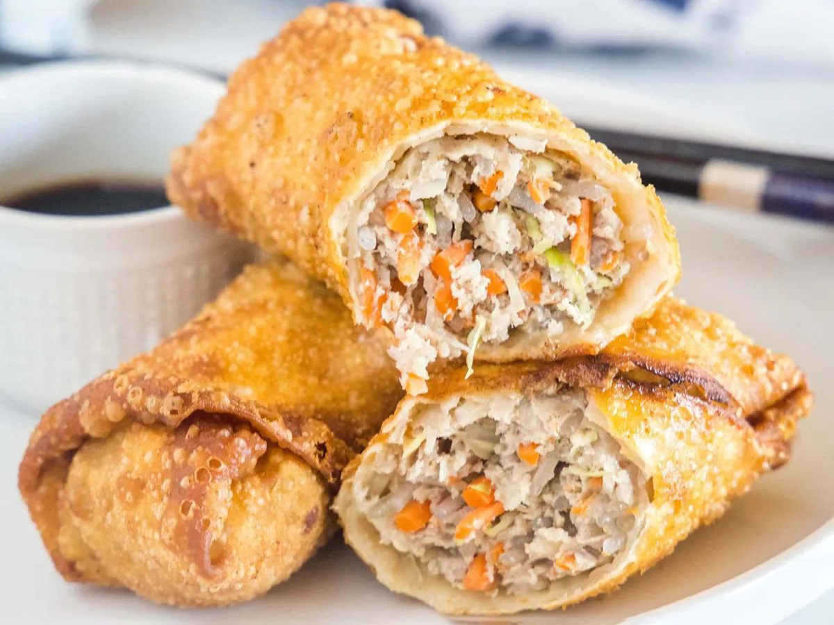 Crispy fried spring rolls with minced meat and vegetable filling at Sushi Mizu, a Japanese Restaurant in New Iberia